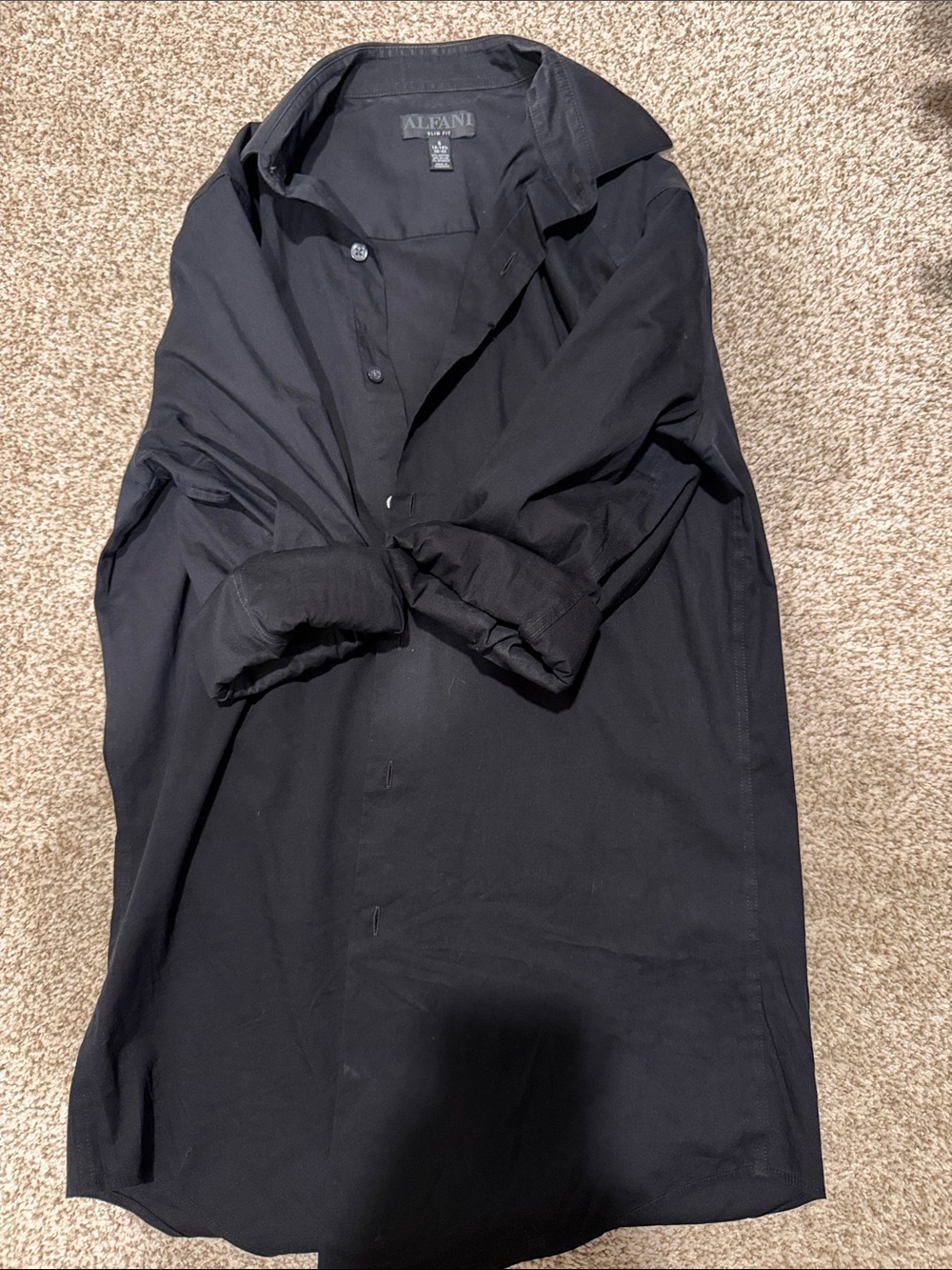 Alfani Men's Black Long Sleave Button Down